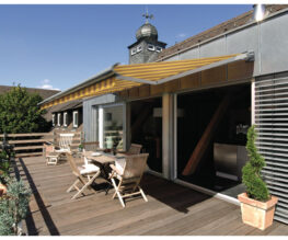 WAREMA knikarm terras zonnescherm K 60 grotere afmetingen voor terras zonnescherm in den Haag